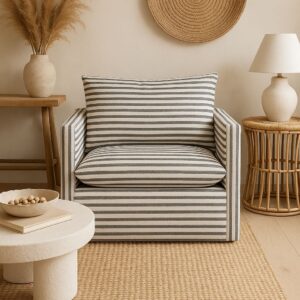 Butaca con funda a rayas